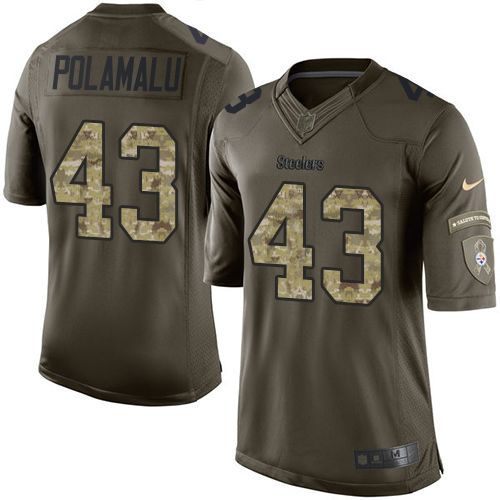 Jerseys Factory Cheap Nike Steelers #43 Troy Polamalu Green Men'