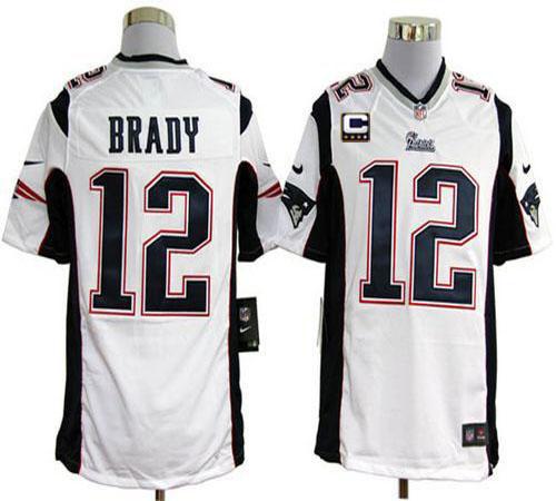 Jerseys Factory Cheap Nike Patriots #12 Tom Brady White With C P