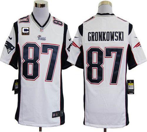 Jerseys Factory Cheap Nike Patriots #87 Rob Gronkowski White Wit