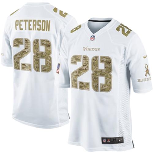 Jerseys Factory Cheap Nike Vikings #28 Adrian Peterson White Men