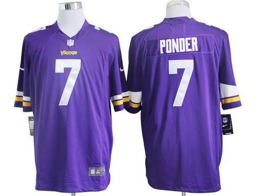 Jerseys Factory Cheap Nike Vikings #7 Christian Ponder Purple Te