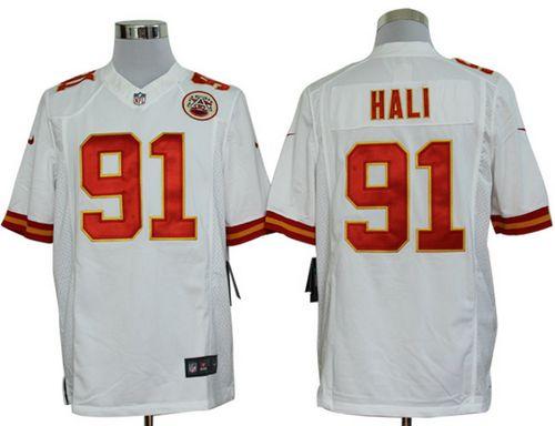 Jerseys Factory Cheap Nike Chiefs #91 Tamba Hali White Men's Sti