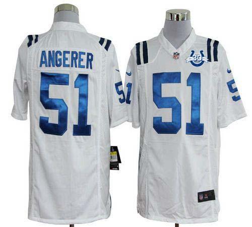 Jerseys Factory Cheap Nike Colts #51 Pat Angerer White With 30TH