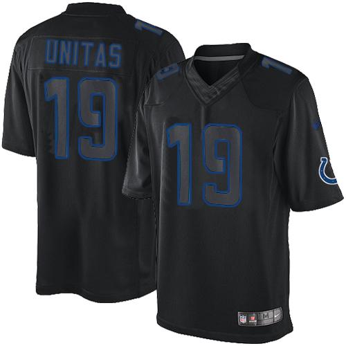Jerseys Factory Cheap Nike Colts #19 Johnny Unitas Black Men's S