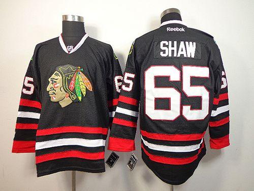 Jerseys Factory Cheap Blackhawks #65 Andrew Shaw Black Embroider
