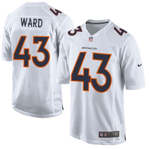 Jerseys Factory Cheap Nike Broncos #43 T.J. Ward White Men's Sti