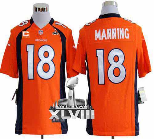 Jerseys Factory Cheap Nike Broncos #18 Peyton Manning Orange Tea