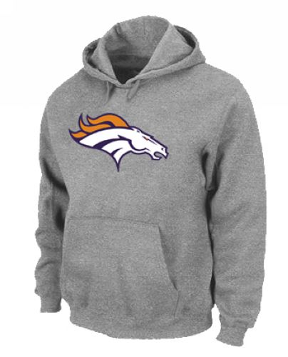Jerseys Factory Cheap Denver Broncos Logo Pullover Hoodie Grey