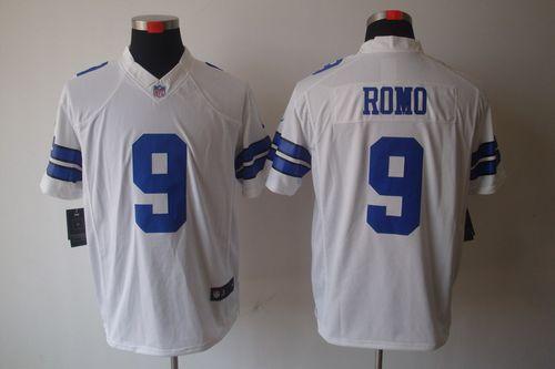 Jerseys Factory Cheap Nike Cowboys #9 Tony Romo White Men's Stit