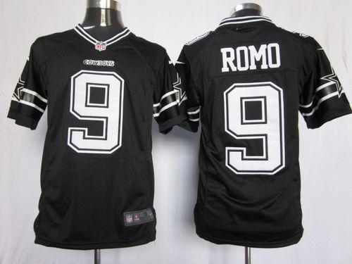 Jerseys Factory Cheap Nike Cowboys #9 Tony Romo Black Shadow Men