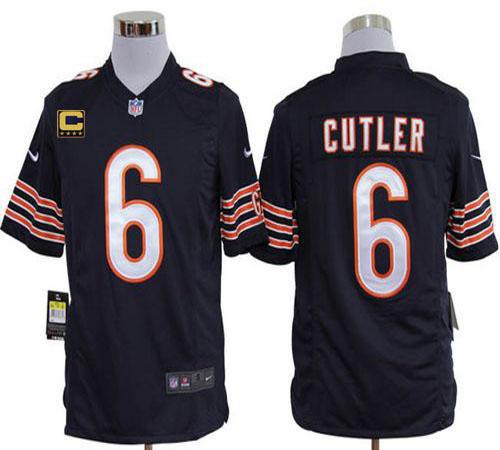 Jerseys Factory Cheap Nike Bears #6 Jay Cutler Navy Blue Team Co
