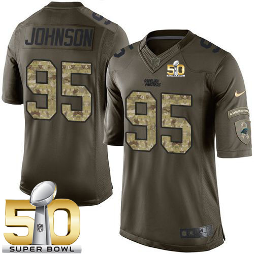 Jerseys Factory Cheap Nike Panthers #95 Charles Johnson Green Su