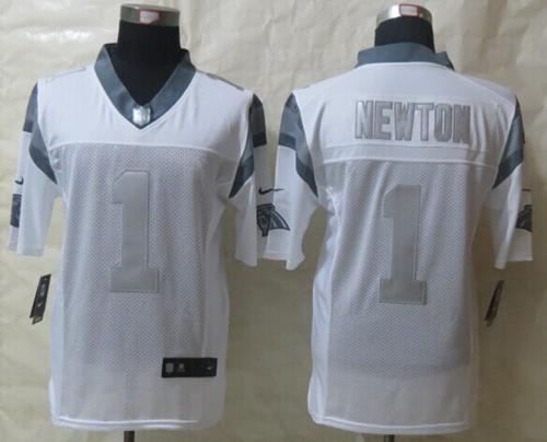 Jerseys Factory Cheap Nike Panthers #1 Cam Newton White Men's St