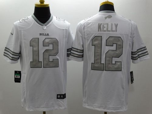 Jerseys Factory Cheap Nike Bills #12 Jim Kelly White Men's Stitc