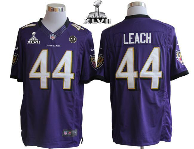 Jerseys Factory Cheap Nike Ravens #44 Vonta Leach Purple Team Co