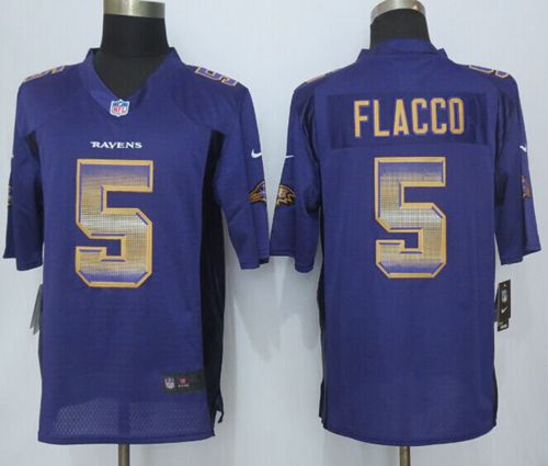 Jerseys Factory Cheap Nike Ravens #5 Joe Flacco Purple Team Colo