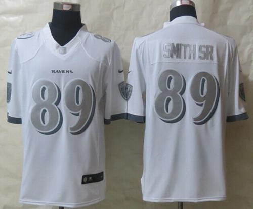 Jerseys Factory Cheap Nike Ravens #89 Steve Smith Sr White Men's