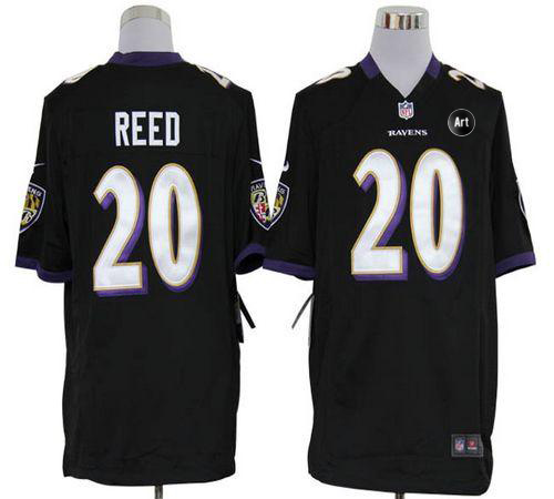Jerseys Factory Cheap Nike Ravens #20 Ed Reed Black Alternate Wi