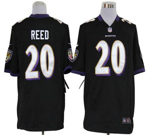Jerseys Factory Cheap Nike Ravens #20 Ed Reed Black Alternate Me
