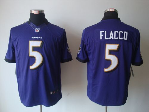 Jerseys Factory Cheap Nike Ravens #5 Joe Flacco Purple Team Colo