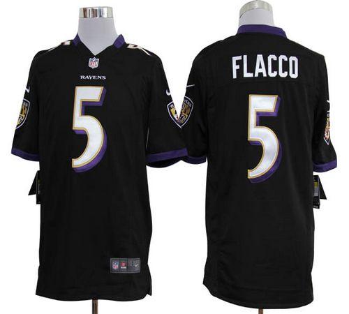 Jerseys Factory Cheap Nike Ravens #5 Joe Flacco Black Alternate