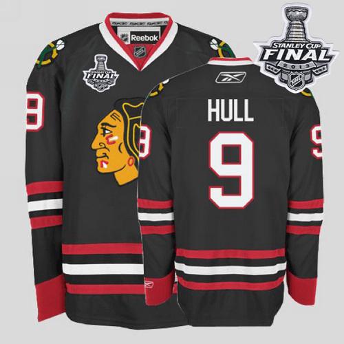 Jerseys Factory Cheap Blackhawks #9 Bobby Hull Embroidered Black