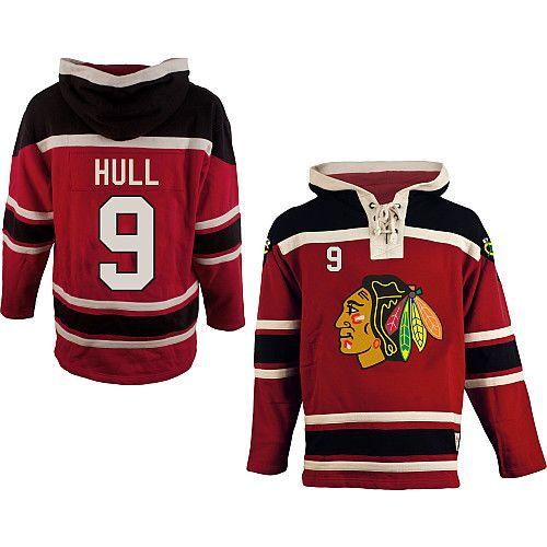 Jerseys Factory Cheap Blackhawks #9 Bobby Hull Red Sawyer Hooded
