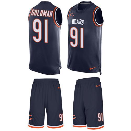 Jerseys Factory Cheap Nike Bears #91 Eddie Goldman Navy Blue Tea