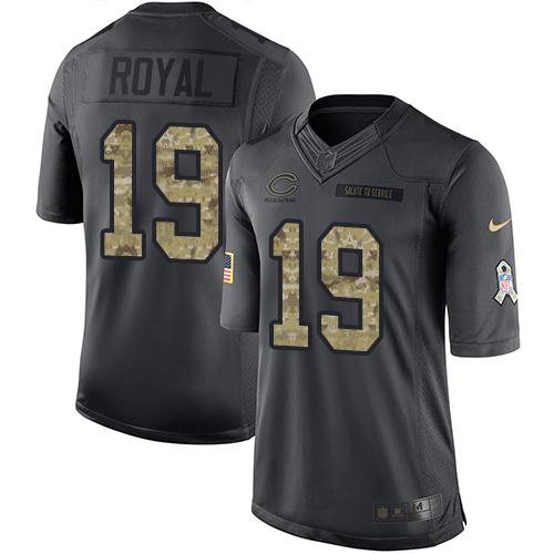 Jerseys Factory Cheap Nike Bears #19 Eddie Royal Black Men's Sti