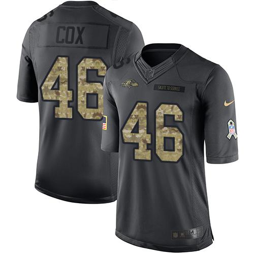 Jerseys Factory Cheap Nike Ravens #46 Morgan Cox Black Men's Sti
