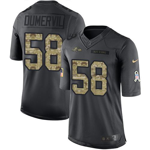 Jerseys Factory Cheap Nike Ravens #58 Elvis Dumervil Black Men's