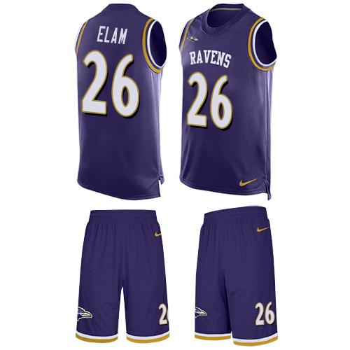 Jerseys Factory Cheap Nike Ravens #26 Matt Elam Purple Team Colo