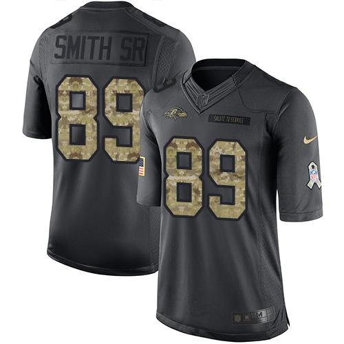 Jerseys Factory Cheap Nike Ravens #89 Steve Smith Sr Black Men's