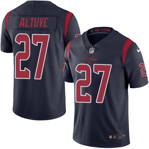 Jerseys Factory Cheap Nike Texans #27 Jose Altuve Navy Blue Men'
