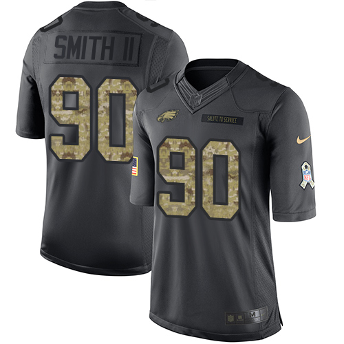 Jerseys Factory Cheap Nike Eagles #90 Marcus Smith II Black Men'