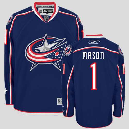 Jerseys Factory Cheap Blue Jackets #1 Steve Mason Embroidered Bl