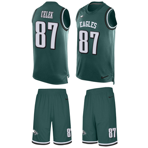 Jerseys Factory Cheap Nike Eagles #87 Brent Celek Midnight Green