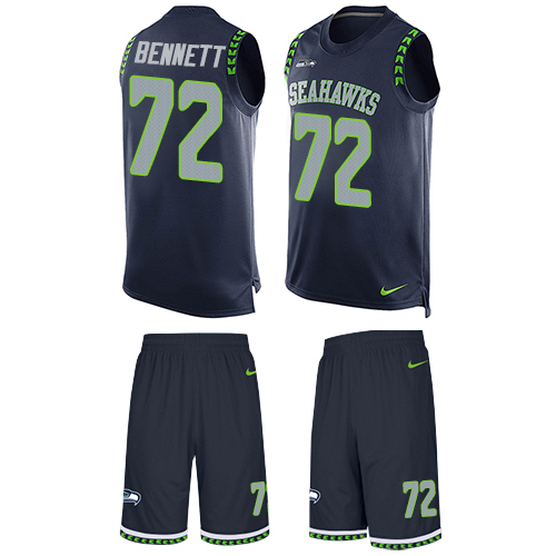 Jerseys Factory Cheap Nike Seahawks #72 Michael Bennett Steel Bl