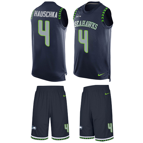 Jerseys Factory Cheap Nike Seahawks #4 Steven Hauschka Steel Blu