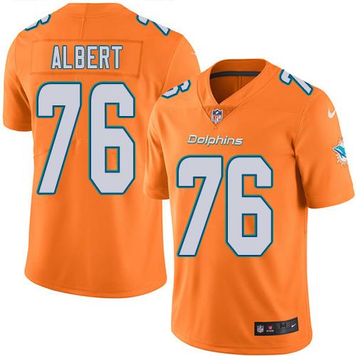 Jerseys Factory Cheap Nike Dolphins #76 Branden Albert Orange Me