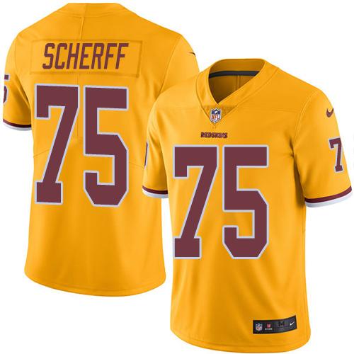 Jerseys Factory Cheap Nike Redskins #75 Brandon Scherff Gold Men