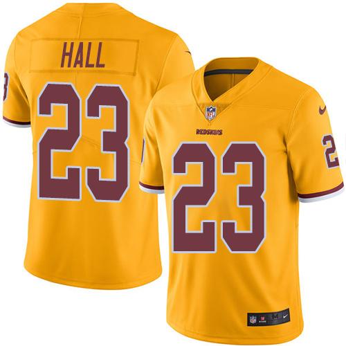 Jerseys Factory Cheap Nike Redskins #23 DeAngelo Hall Gold Men's