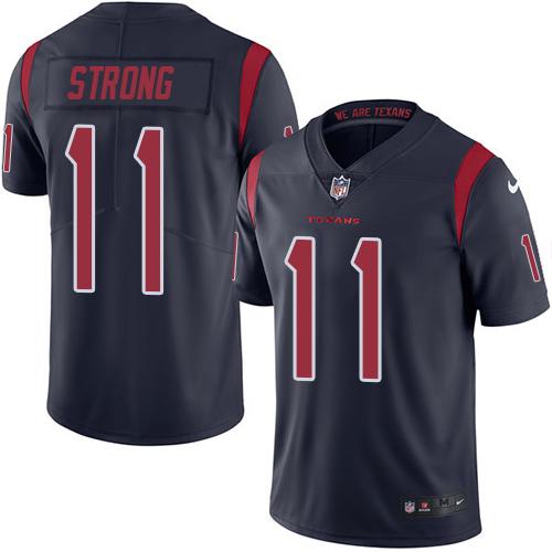 Jerseys Factory Cheap Nike Texans #11 Jaelen Strong Navy Blue Me