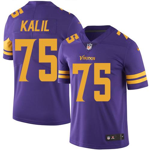 Jerseys Factory Cheap Nike Vikings #75 Matt Kalil Purple Men's S