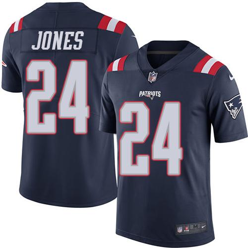 Jerseys Factory Cheap Nike Patriots #24 Cyrus Jones Navy Blue Me
