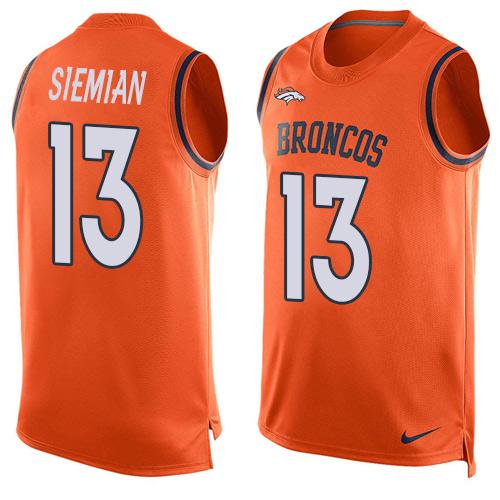 Jerseys Factory Cheap Nike Broncos #13 Trevor Siemian Orange Tea