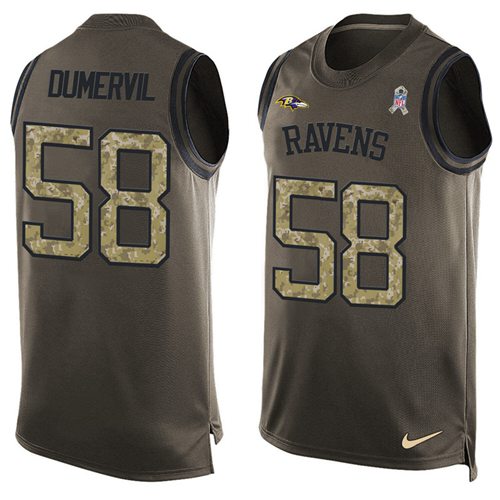 Jerseys Factory Cheap Nike Ravens #58 Elvis Dumervil Green Men's