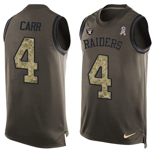 Jerseys Factory Cheap Nike Raiders #4 Derek Carr Green Men's Sti