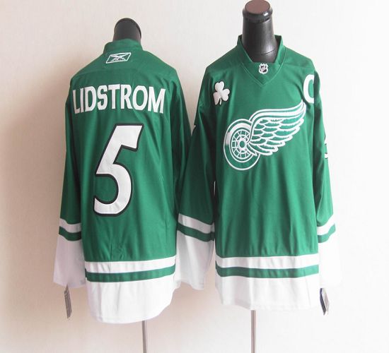 Jerseys Factory Cheap Red Wings St Patty's Day #5 Nicklas Lidstr