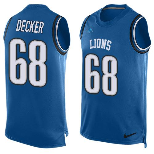 Jerseys Factory Cheap Nike Lions #68 Taylor Decker Blue Team Col